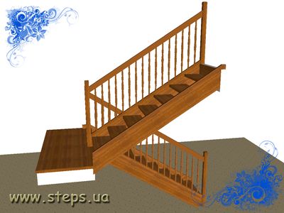 Лестница двухмаршевая прямая
